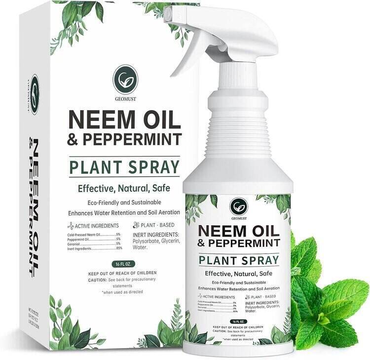 Geomust Neem & Peppermint Spray The Fresh-Scented Shield for Indoor Gardens