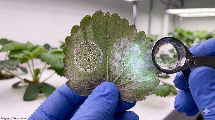 How to Tell the Difference Between Nutrients and Powdery Mildew on Strawberries